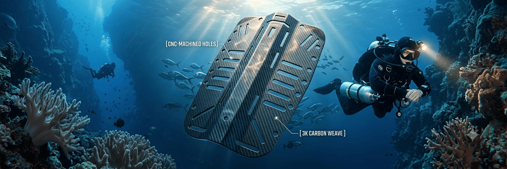 Premium Carbon Fiber Diving Backplates