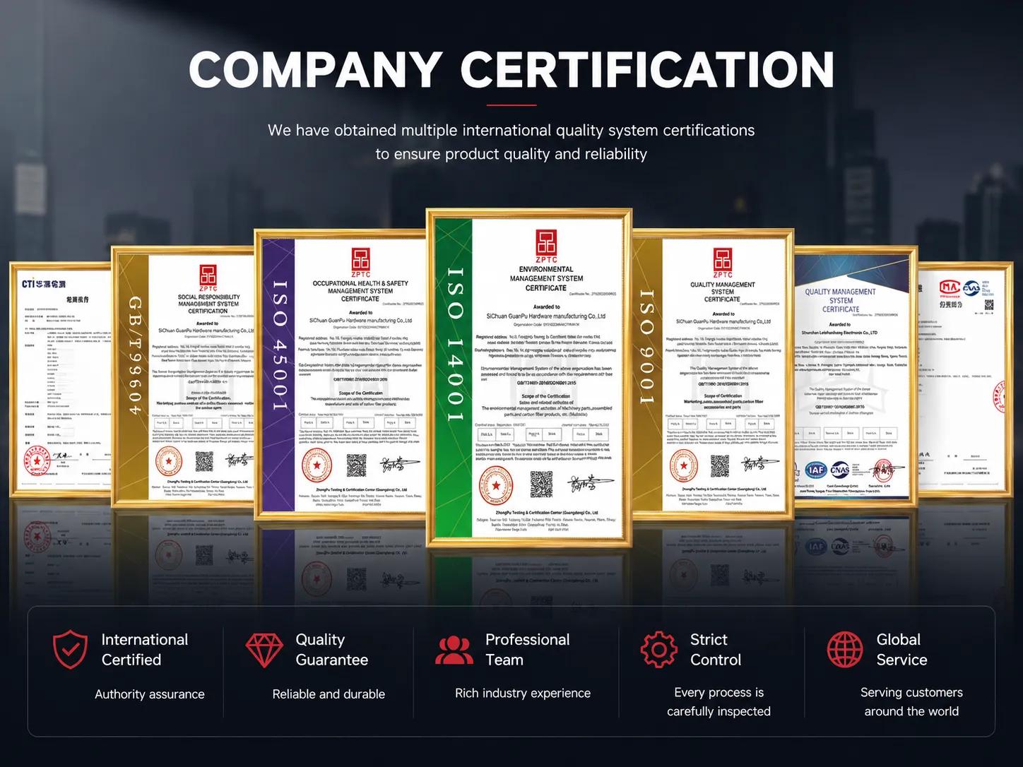 ISO 9001 certified carbon fiber manufacturer quality management system and production standards