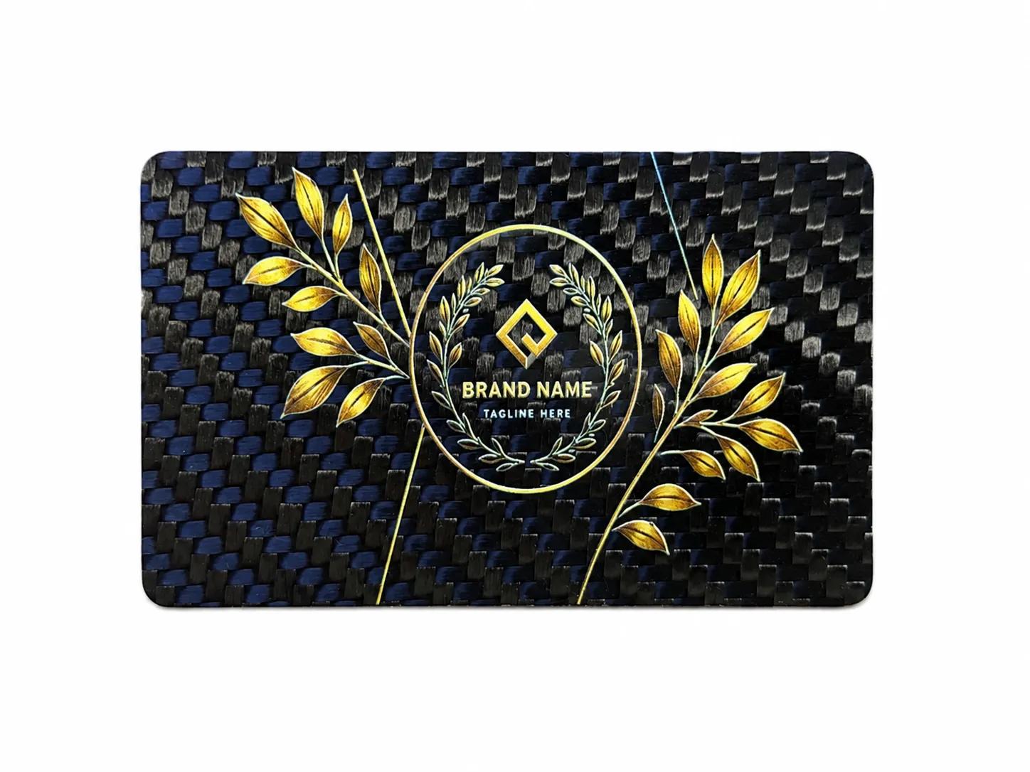Custom Carbon Fiber Business Cards — UV & Foil OEM for Finance