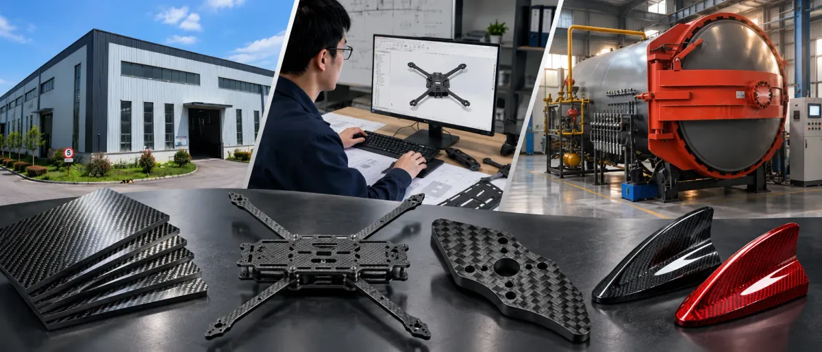 Custom Carbon Fiber OEM Manufacturing Vacuum Forming Autoclave CNC Parts